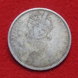 Alternative view of ONE RUPEE SILVER COIN VICTORIA EMPRESS YEAR 1898 BOMBAY MINT