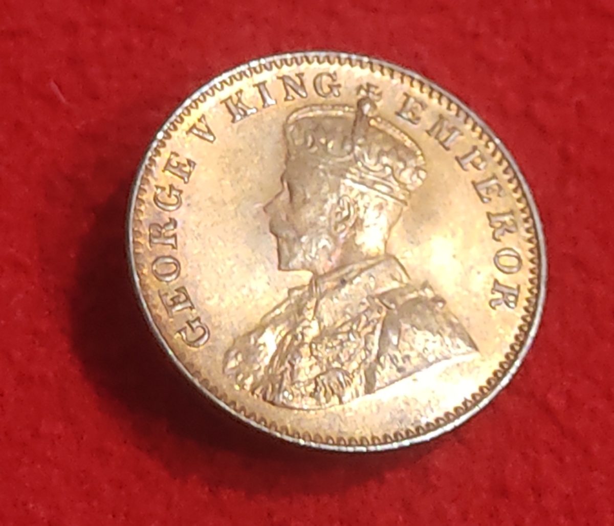 ONE QUARTER ANNA GEORGE VI YEAR 1936 BOMBAY MINT GEM UNC CONDITION - Image 2