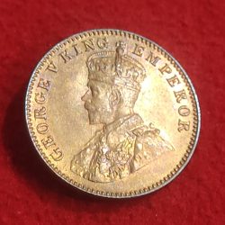 Alternative view of ONE QUARTER ANNA GEORGE VI YEAR 1936 BOMBAY GEM UNC CONDITION