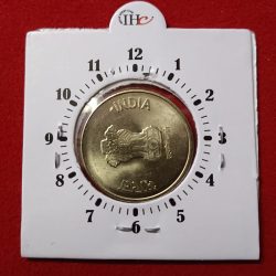 Extremely Rare Error Coin 5 Rs Akam 2024 Calcutta Mint 9 "o Clock RBI Mistake Coin Gem Bunc Condition