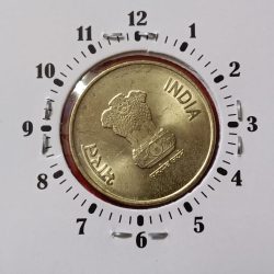 Five Rs Akam 11"o Clock Error Coin RBI Mistake Coin 2024 Year Calcutta Mint UNC Condition