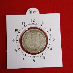 Five Rs Copper Nickel 2 " o Clock Error Coin 2002 Year Noida Mint RBI Mistake Coin