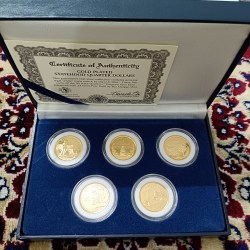 Alternative view of Extremely Rare Statehood Quarter Dollars United States of America Uncirculated Proof Coins Authenticity Certificate Morgan Mint By USA 24 Kt Gold Plated Issue Coin