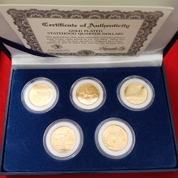 Alternative view of Extremely Rare State Quarter Dollars United States of America Uncirculated Proof Coins Authenticity Certificate Morgan Mint By USA 24 Kt Gold Plated Issue Coin 1999 Year