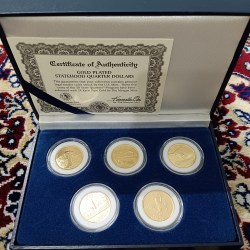 Alternative view of Extremely Rare State Quarter Dollars United States of America Uncirculated Proof Coins Authenticity Certificate Morgan Mint By USA 24 Kt Gold Plated Issue Coin 2007 Year