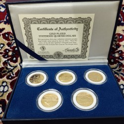 Alternative view of Extremely Rare State Quarter Dollars United States of America Uncirculated Proof Coins Authenticity Certificate Morgan Mint By USA 24 Kt Gold Plated Issue Coin 2005 Year