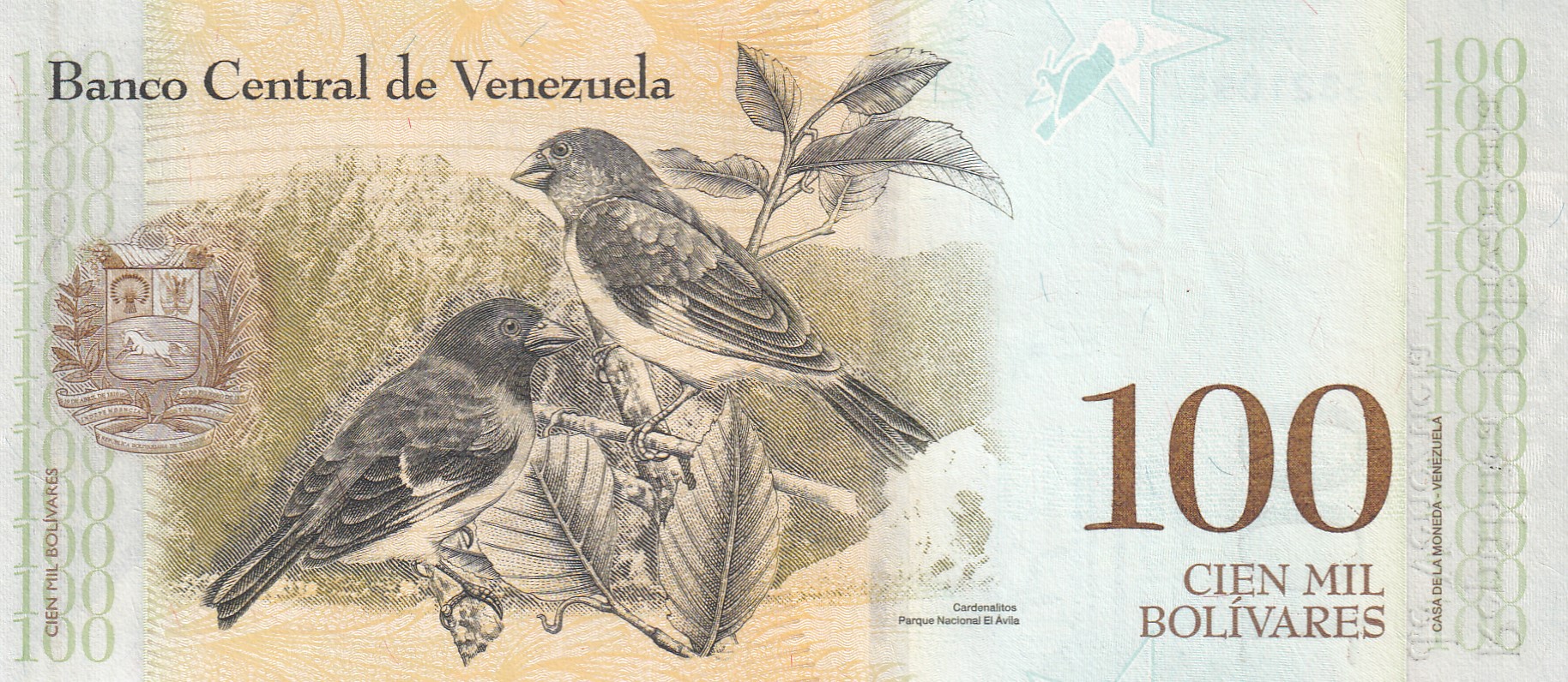 VENEZUELA 100 BOLIVARIANA GEM UNC RARE BANK note - Image 2