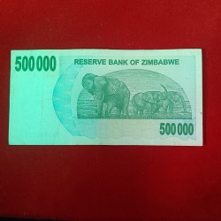 Alternative view of 500000 Five Hundred Thousand Dollars Issue Date 1 July 2007 Year Good Condition Note Reserve Bank of Zimbabwe