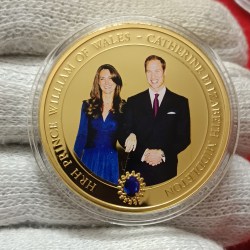 Extremely Rare Proof Coin Elizabeth One DOLLAR Cook Islands HRH Prince William of Wales Catherine Elizabeth Middleton 2010 Year Gold Plated Proof Coin Issue