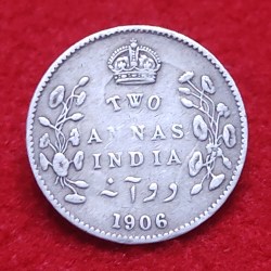TWO ANNAS EDWARD VII 1906 CALCUTTA MINT