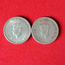 Alternative view of George Vi One Rs 1947 Year Lahore Mint 2 Pcs Given