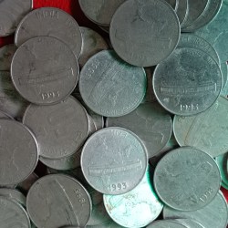 Ex Scare 50 Paise FSS India 1993 Year Calcutta Mint 100 Pcs Given Republic of India