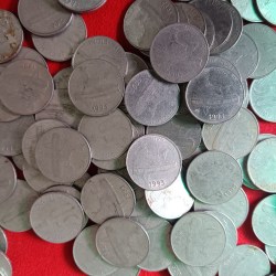 Alternative view of Ex Scare 50 Paise FSS India 1993 Year Calcutta Mint 100 Pcs Given Republic of India