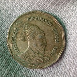 Two Rs Copper Nickel Rare Coin Chatrapati Shivaji Maharaj Ji 1999 Year Hyderabad Mint