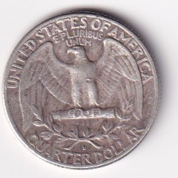 Alternative view of United States ¼ Dollar 1963 "Washington Silver Quarter"RARE COIN I-907