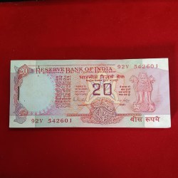 Alternative view of Twenty Rs Rare Chakra Bundle A Insert Governor RN Malhotra Reverse 786 Gem Unc Condition Bundle