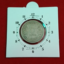 Five Rs Copper Nickel 10 "o Clock Error Coin RBI Mistake Coin 1998 Year Bombay Mint