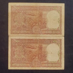 Alternative view of Reserve Bank of India 2 rupee note Pc bhattacharya Condition as image 2 piece given Same and similar piece available