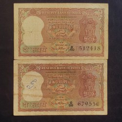 Reserve Bank of India 2 rupee note Pc bhattacharya Condition as image 2 piece given Same and similar piece available