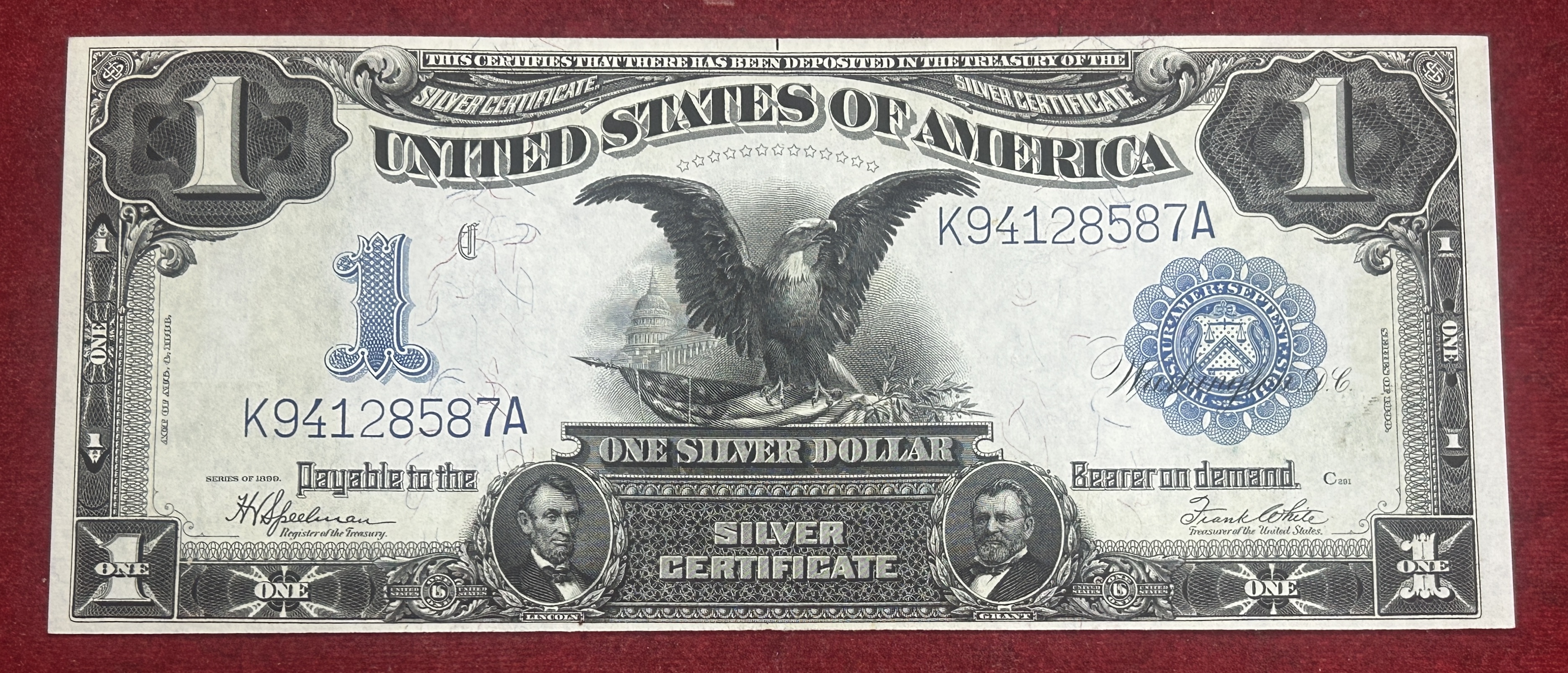$1 1899 Year United States black eagle Large Size Notes top condition extermaly rare note - Image 3