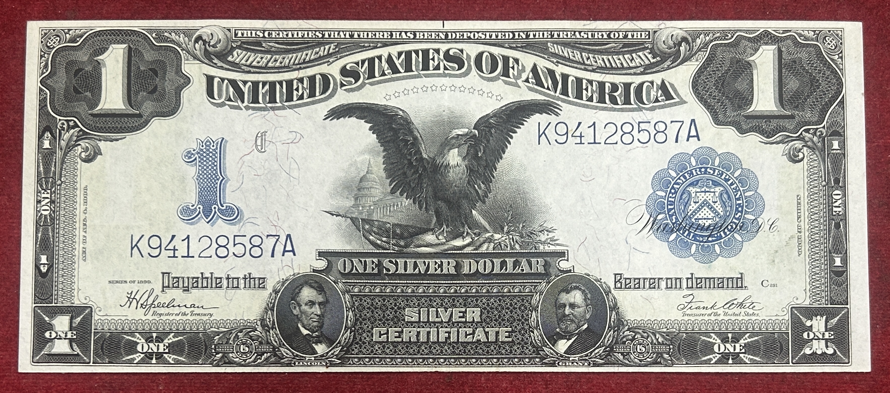 $1 1899 Year United States black eagle Large Size Notes top condition extermaly rare note