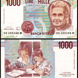 Italy 1000 Lire Banknote 1990 P114b UNC Unique and Rare