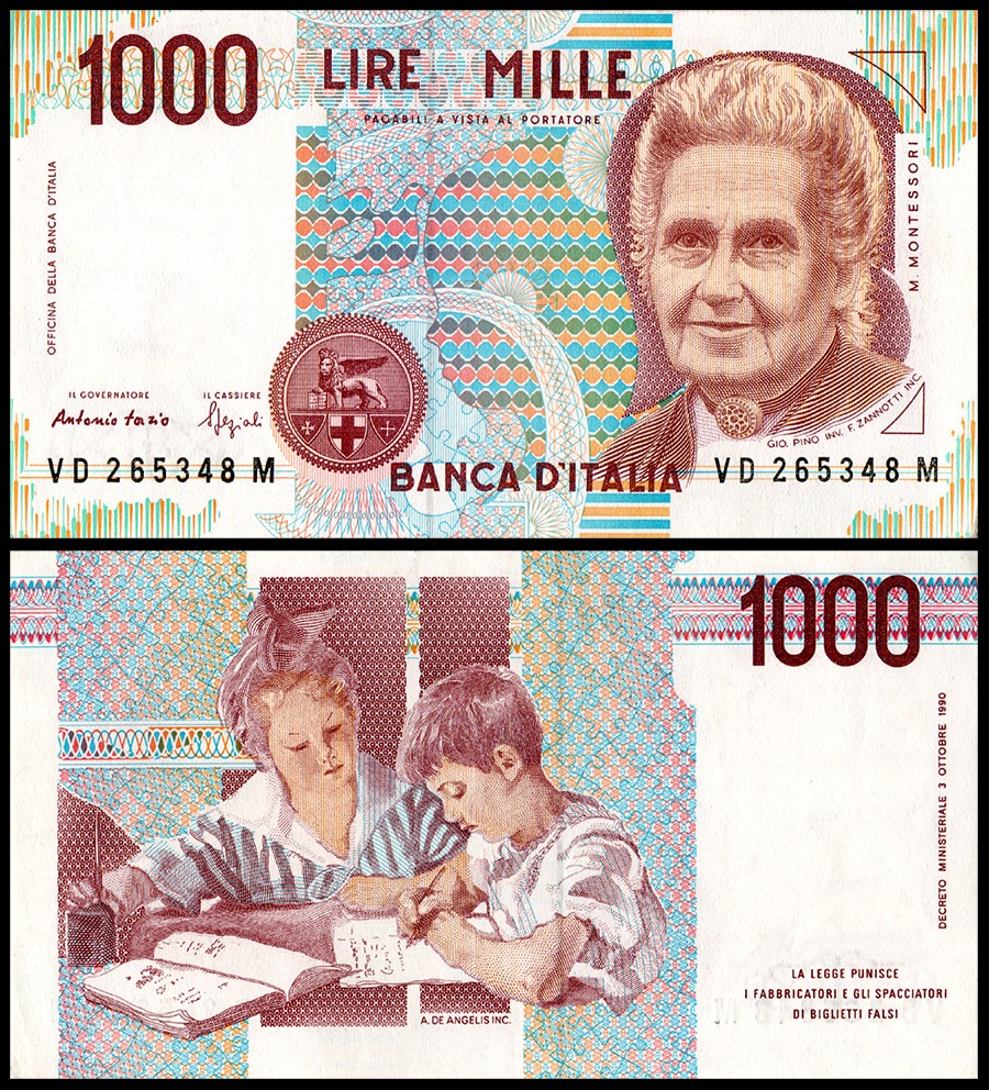 Italy 1000 Lire Banknote 1990 P114b UNC Unique and Rare