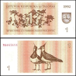 Lithuania 1 Talonas Banknote 1992 P39 UNC Unique and Rare