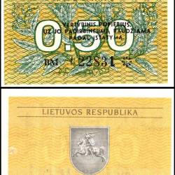 Lithuania 0.50 Talonas Banknote 1991 P31b UNC Unique and Rare
