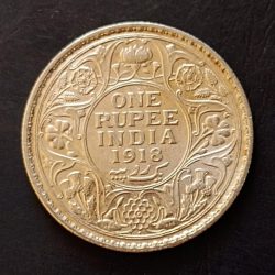 Alternative view of Silver British India King and emperor George v Year 1918 Excellent condition same and similar piece available