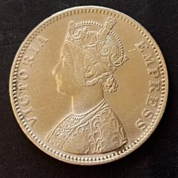 Silver British India Victoria empress Denominaton 1₹ Year 1887 Excellent condition Same and similar piece available