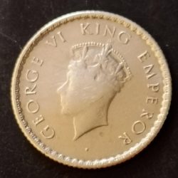 Silver British India King and emperor George vi Denominaton 1/4₹ Year 1939 Same and similar piece available