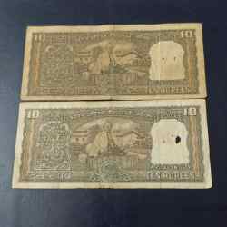 Alternative view of Reserve Bank of India 10₹ note Governor LK Jha Governor Bhaskar atarkar Back side of gandhi Same and similar note available