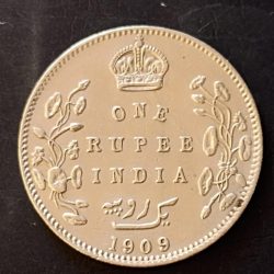 Alternative view of Silver British India King and emperor Edward VII Full silver Year 1909 Excellent condition Same and similar piece available