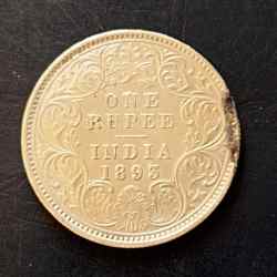 Silver British India Victoria empress Denominaton 1₹ Full silver Excellent condition Same and similar piece available