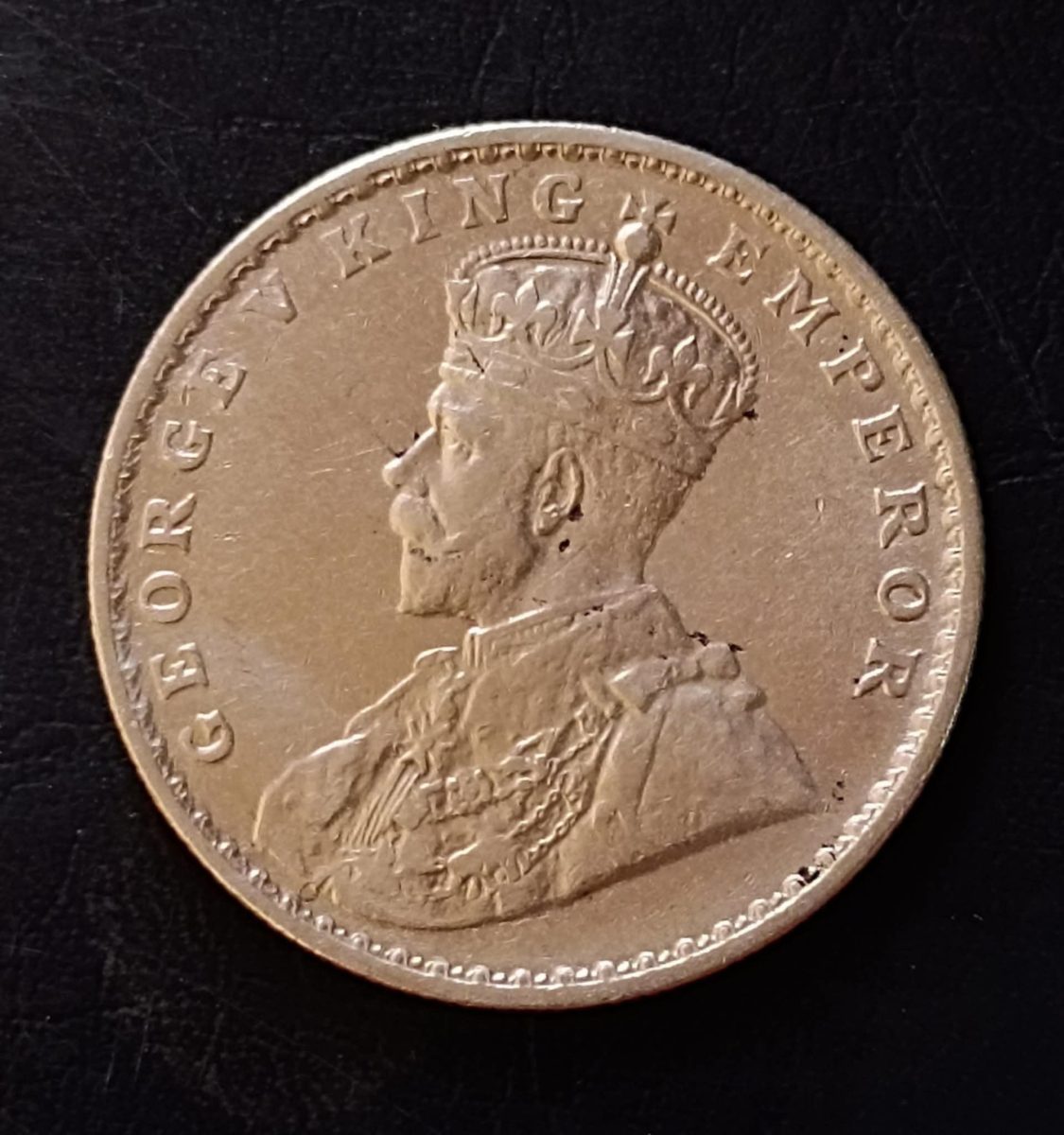 Silver British India King and emperor George v Denominaton 1₹ Year 1920 Excellent condition Same and similar piece available