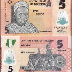 Nigeria 5 Naira Banknote 2016 P38f UNC Polymer Unique and Rare