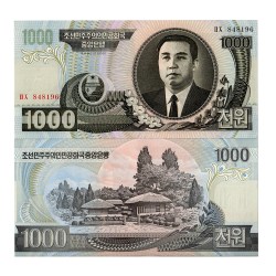 North Korea 1000 Won Banknote Year 2006 UNC Unique and Rare