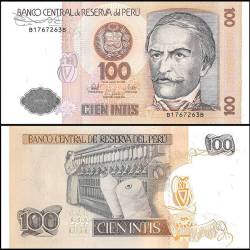 Peru 100 Intis Banknote 1987 P133 UNC Unique and Rare