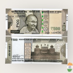 Rs 500 India Banknote Running SUPER Fancy Number 0 Prefix 123456 Gem Unc Unique and Rare