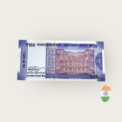 Alternative view of RS 100 India Banknote No Number 1 Side Printing Error Gem Unc Very Unique and Rare