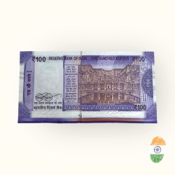 Alternative view of Rs 100 India Banknote CUT SHEET ERROR Gem Unc Very Unique and Rare