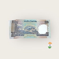 Alternative view of Rs 100 India Banknote Massive Extra Paper Error Very Unique Bimal Jalan Issue