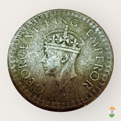 Alternative view of British India King George VI 1944 Half Rupee Lahore Mint Unique and Rare