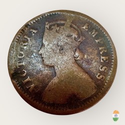 Alternative view of British India Victoria Empress 1886 Copper Anna Unique and Rare