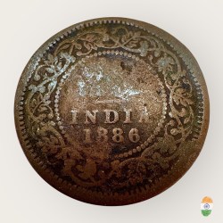 British India Victoria Empress 1886 Copper Anna Unique and Rare
