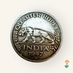 Republic India Quarter Rupee India Coin India 1947 Unique and Rare