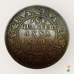 British India King George V One Quarter Anna Year 1927 Unique and Rare