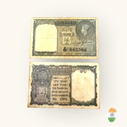 Re 1 British India Banknote 1940 Black Series King George VI Collectible Quality 863366 Unique and Rare Issue