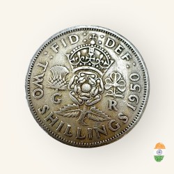 United Kingdom 2 Shillings 1950s King George VI Very Unique and Rare